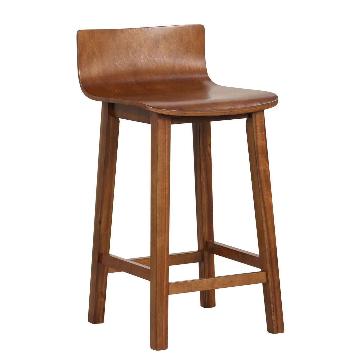 24.5``Wood Bar Stools Set of 2 with Solid Back and Sea, Assembled