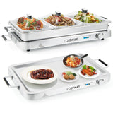 2 in 1 Electric Buffet Server, Warming Tray with Temperature Control