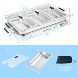 2 in 1 Electric Buffet Server, Warming Tray with Temperature Control