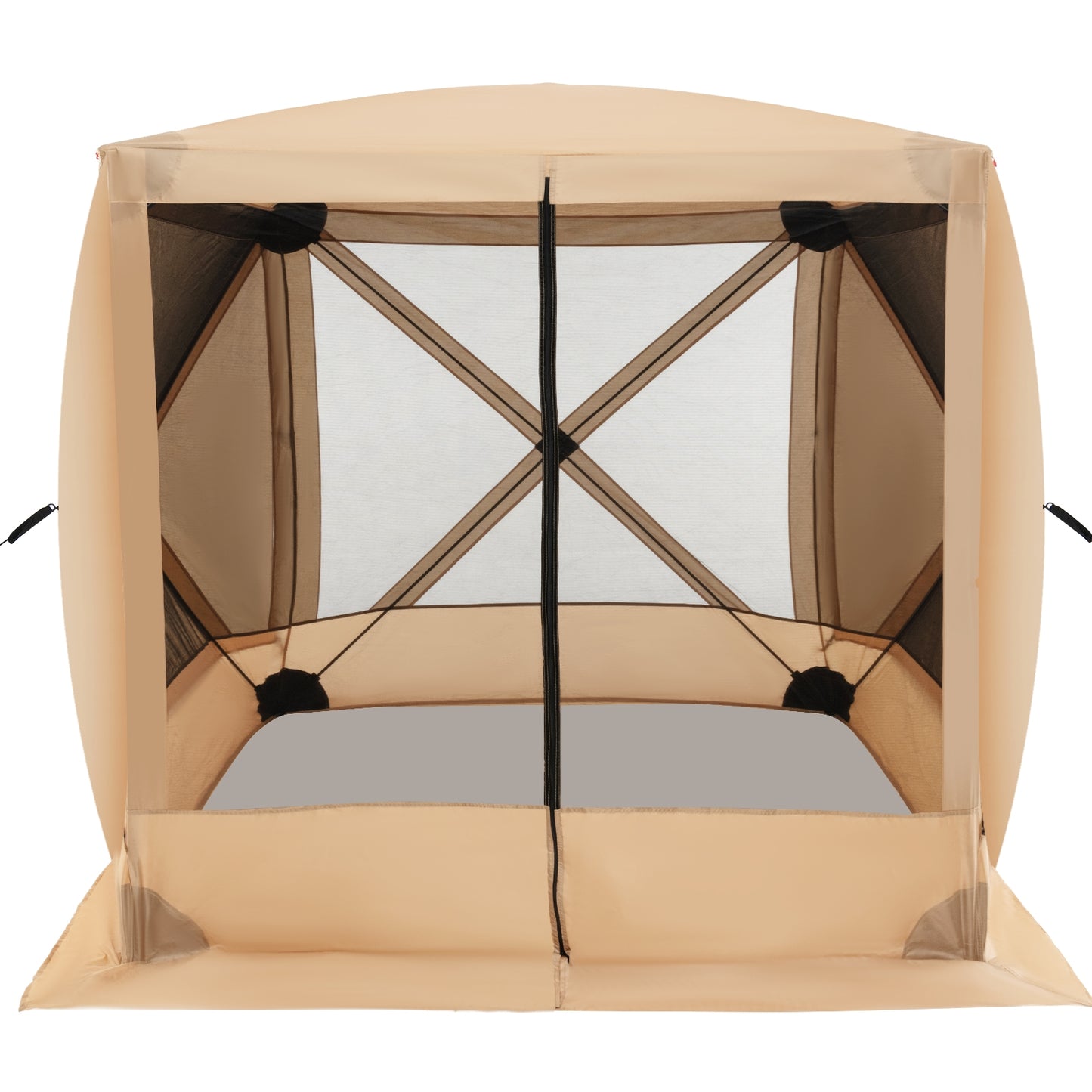 6.7 x 6.7 Feet Pop Up Gazebo with Netting and Carry Bag-Coffee (Customer Return)