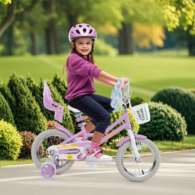 SPECIAL, 14`` Bicycle with Training Wheels and Basket for Boys and Girls Age 3-9 Years, assembled