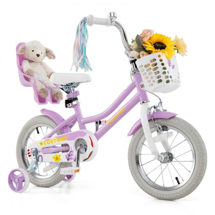 SPECIAL, 14`` Bicycle with Training Wheels and Basket for Boys and Girls Age 3-9 Years, assembled