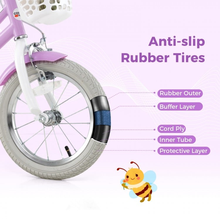 SPECIAL, 14`` Bicycle with Training Wheels and Basket for Boys and Girls Age 3-9 Years, assembled