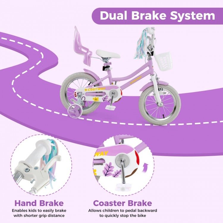 SPECIAL, 14`` Bicycle with Training Wheels and Basket for Boys and Girls Age 3-9 Years, assembled