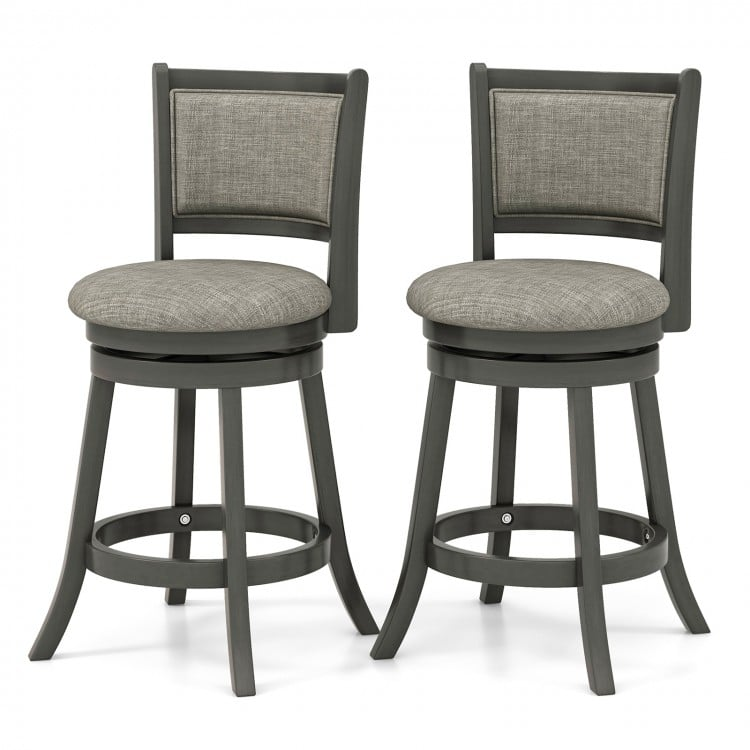 2 Piece Set, Swivel Bar Stools, Fully Assembled, Scratch & Dent, Grey, please see image