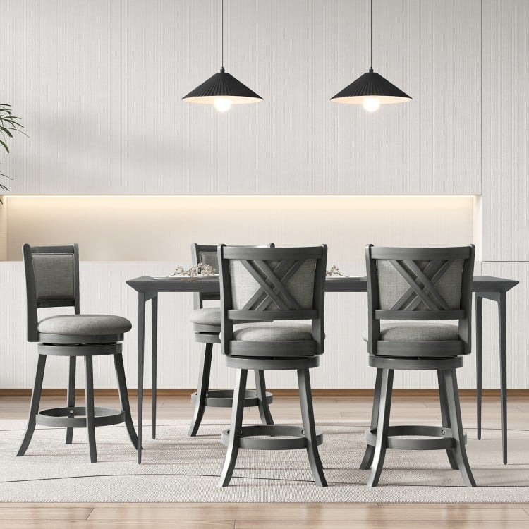 2 Piece Set, Swivel Bar Stools, Fully Assembled, Scratch & Dent, Grey, please see image