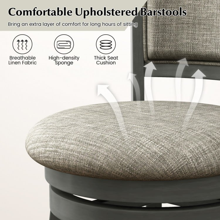 2 Piece Set, Swivel Bar Stools, Fully Assembled, Scratch & Dent, Grey, please see image
