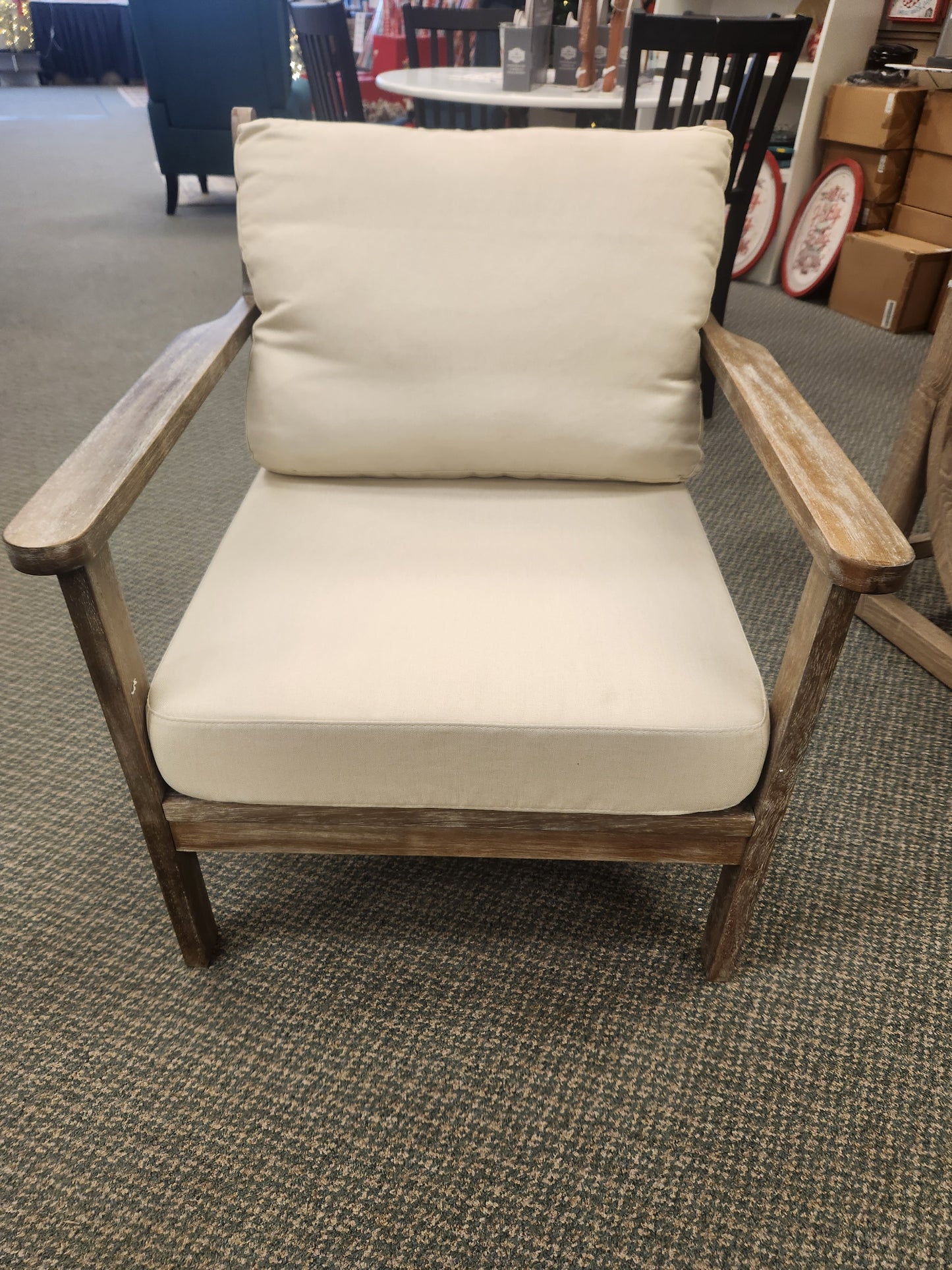 Wide Modern Accent Chair with Cushions