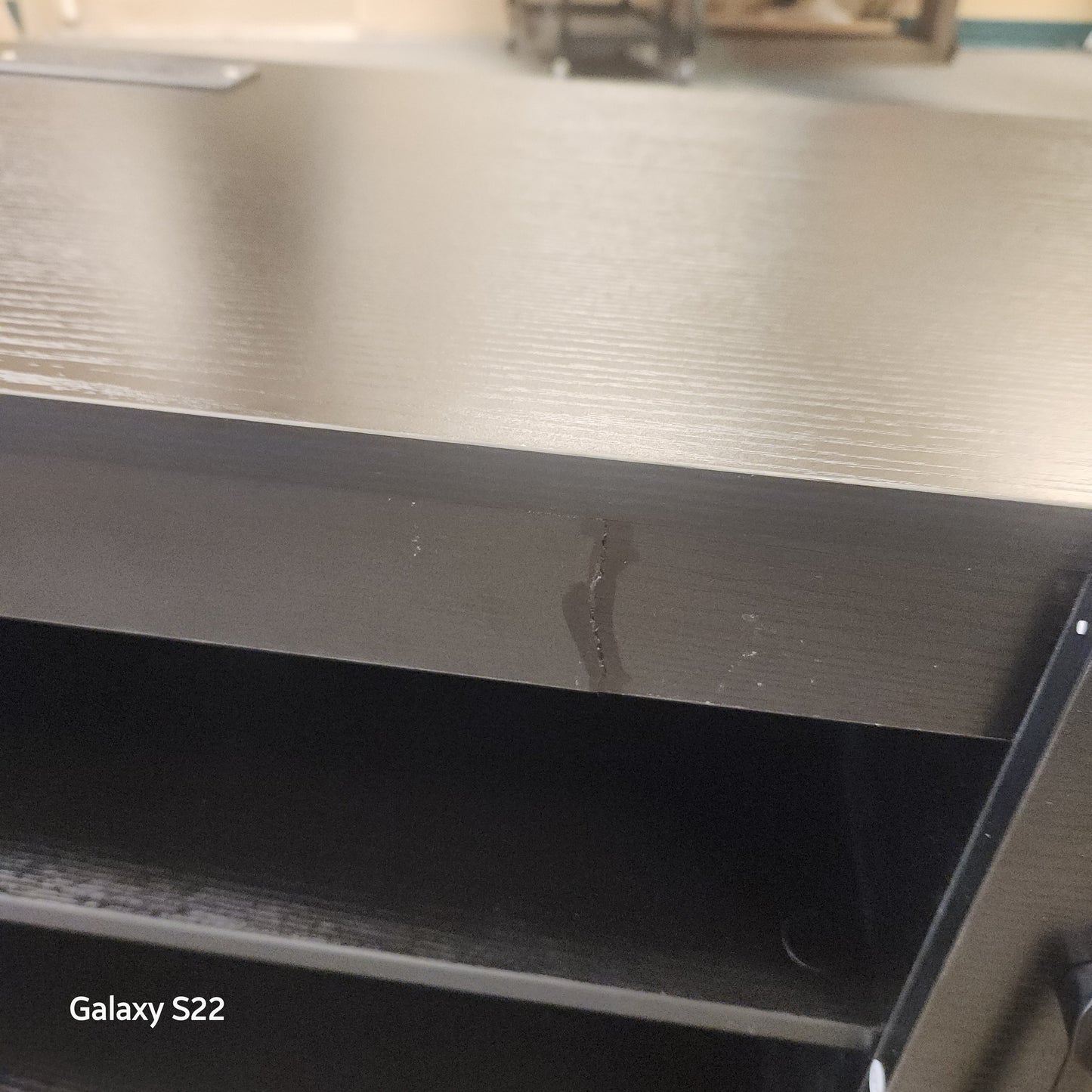 SPECIAL - Mid-century modern TV stand with power outlet- Black - Assembled [See Description]