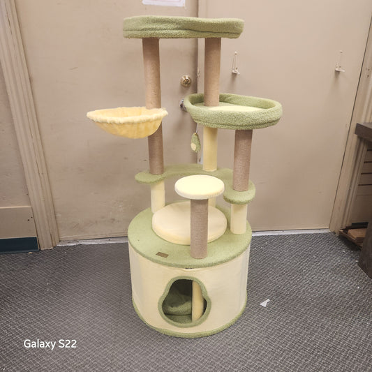 Large Avocado Cat Tree Multi-level Cat Tower with Private Condo-Green (Assembled)