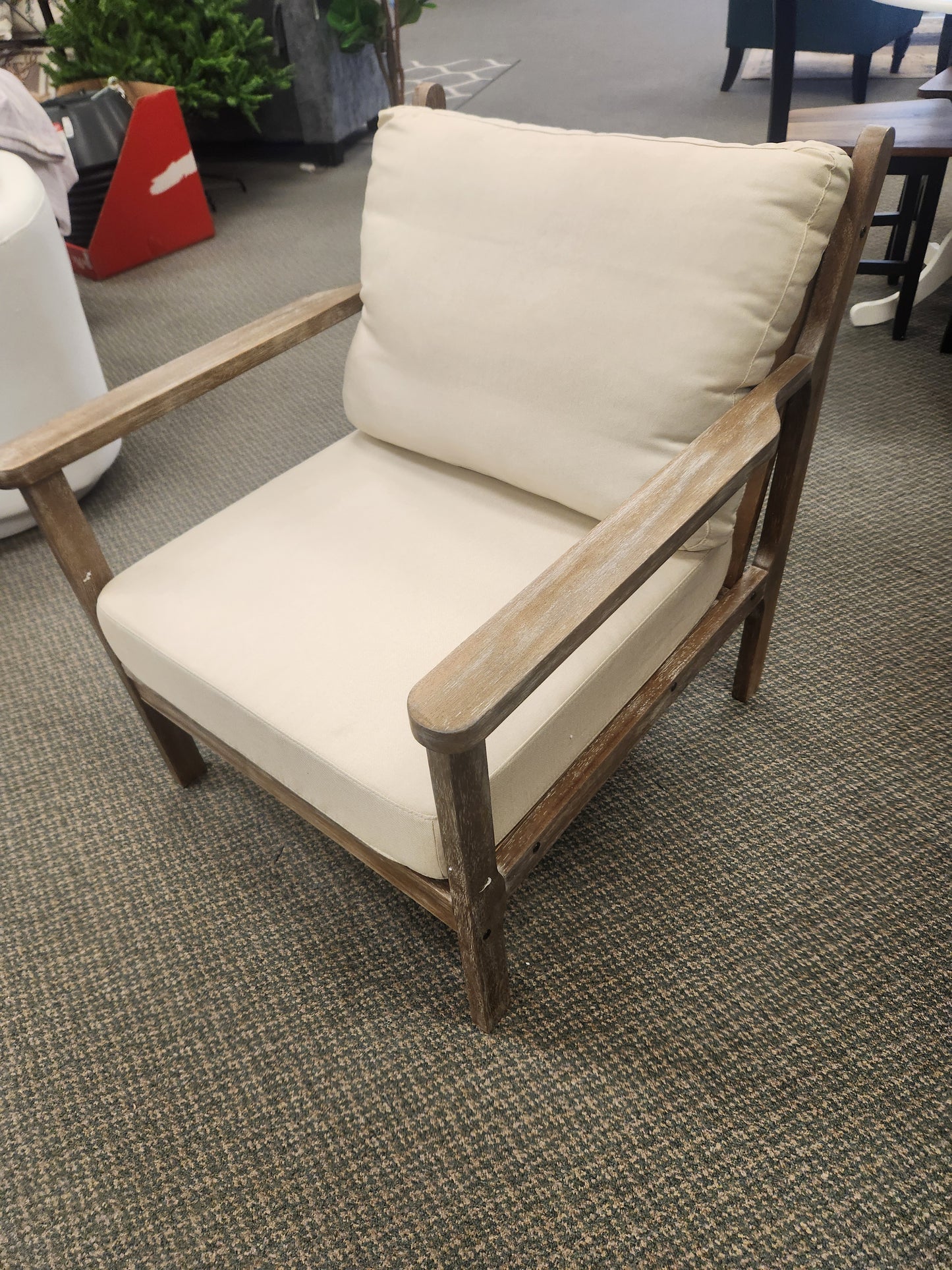 Wide Modern Accent Chair with Cushions