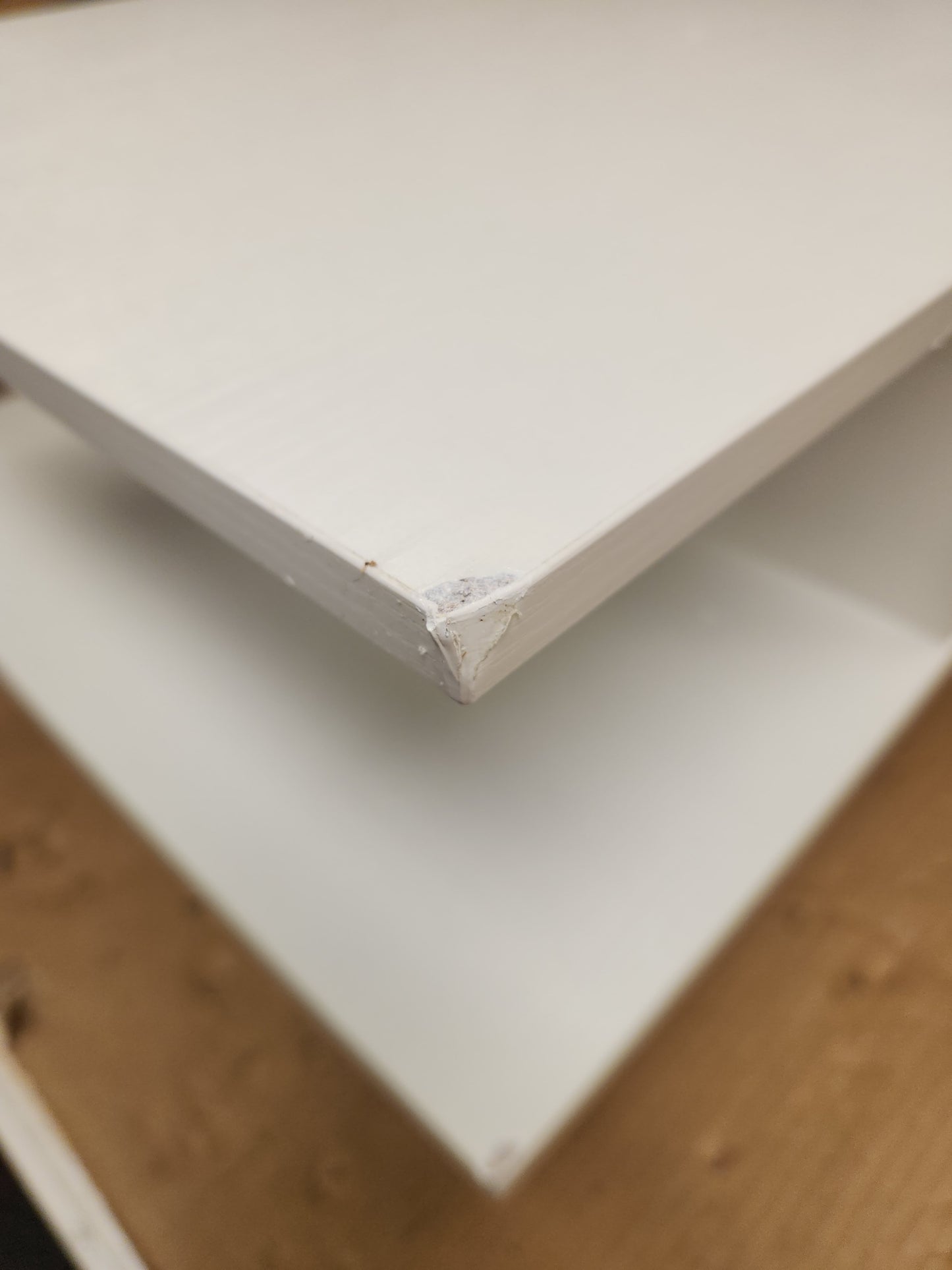 Mid Century Modern Rectangle Coffee Table 2-Tier Accent Table with 2 Open Compartments-White (Scratch and Dent)