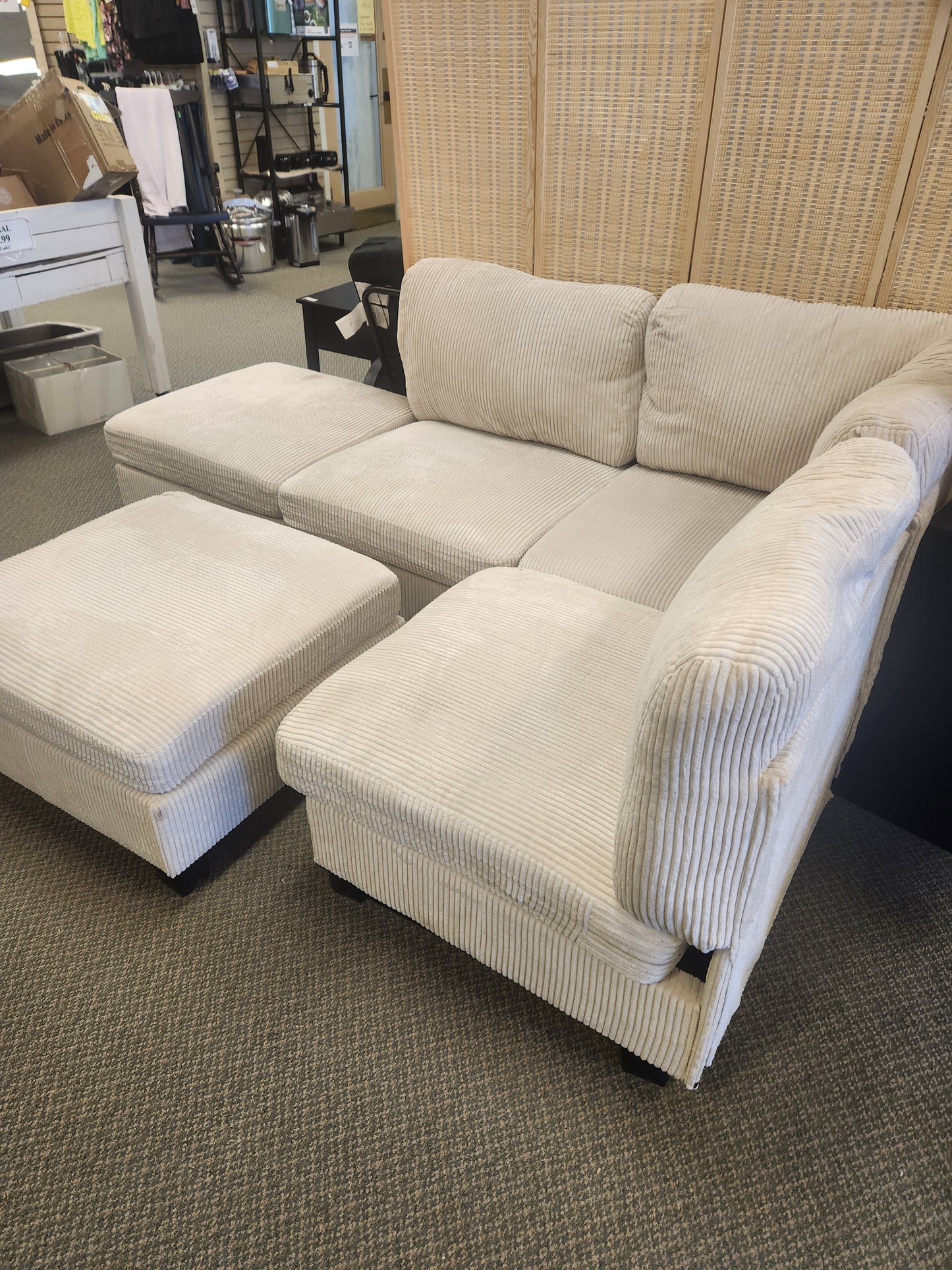 5 - Piece Corduroy Sectional - (Slightly Marked)