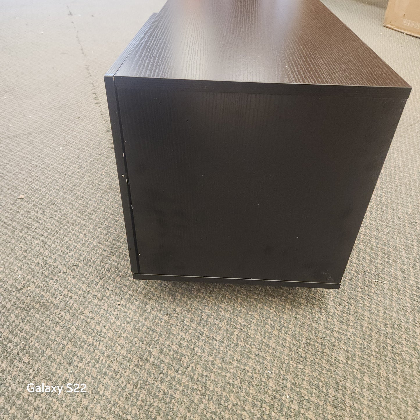 SPECIAL - Mid-century modern TV stand with power outlet- Black - Assembled [See Description]