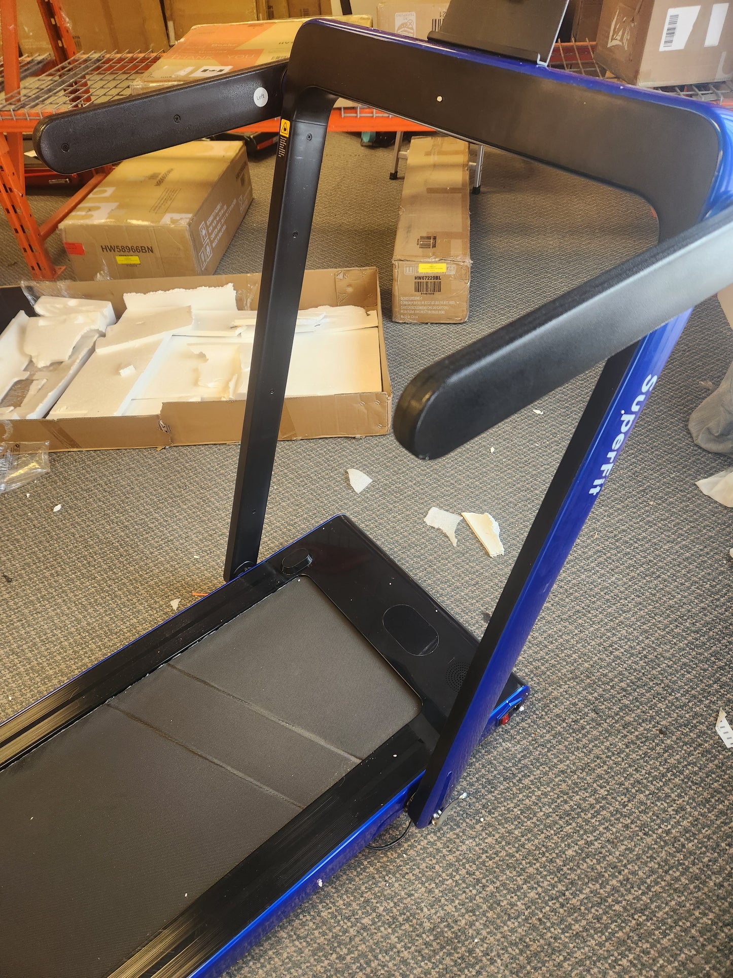 2.25HP 2 in 1 Folding Treadmill with APP Speaker Remote Control-Navy (Max: 265 lbs) [See description]