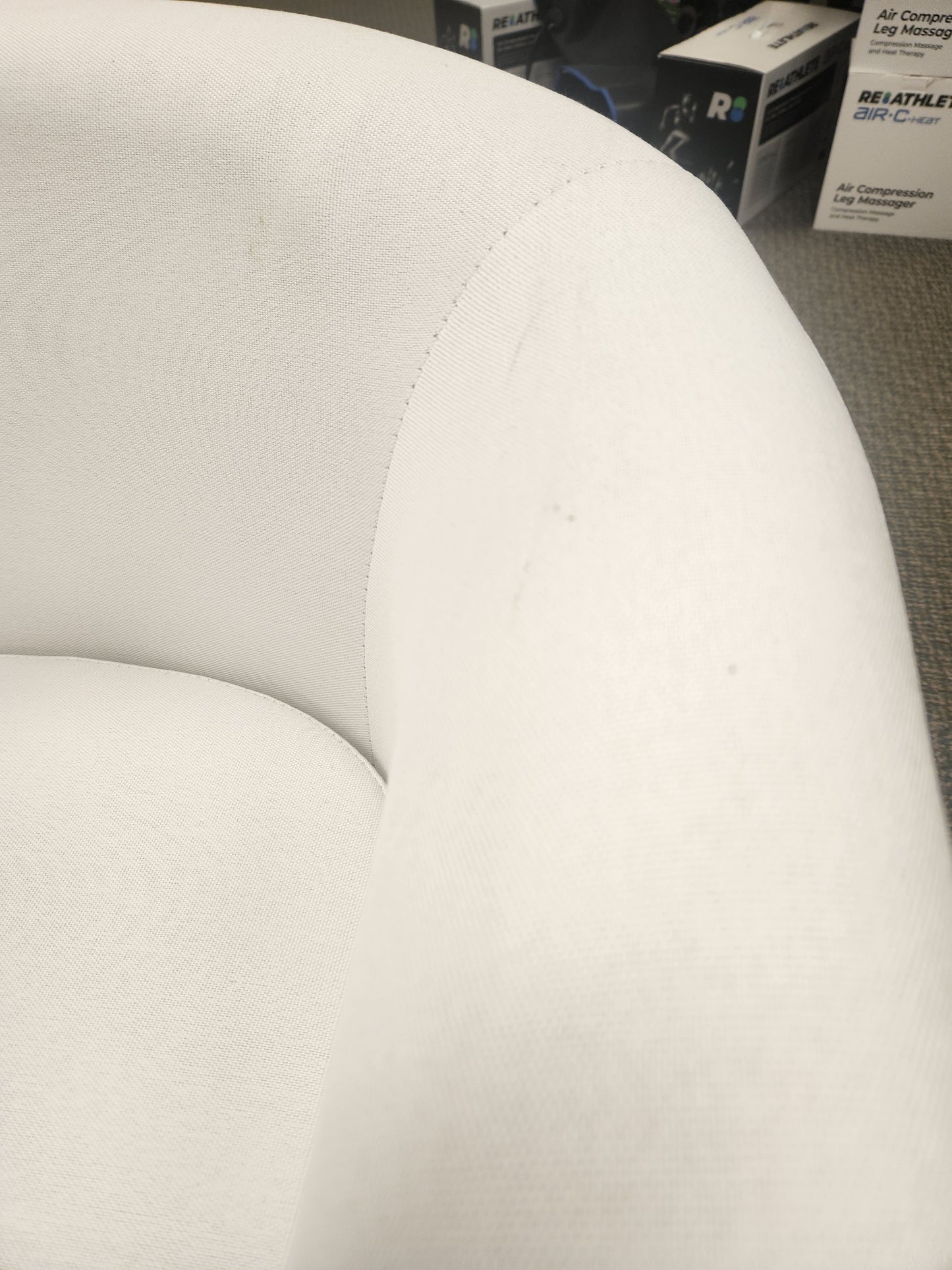 SPECIAL - Modern Club Swivel Accent Chair with Ottoman Footrest Curved Backrest (Cream White) [See Description]