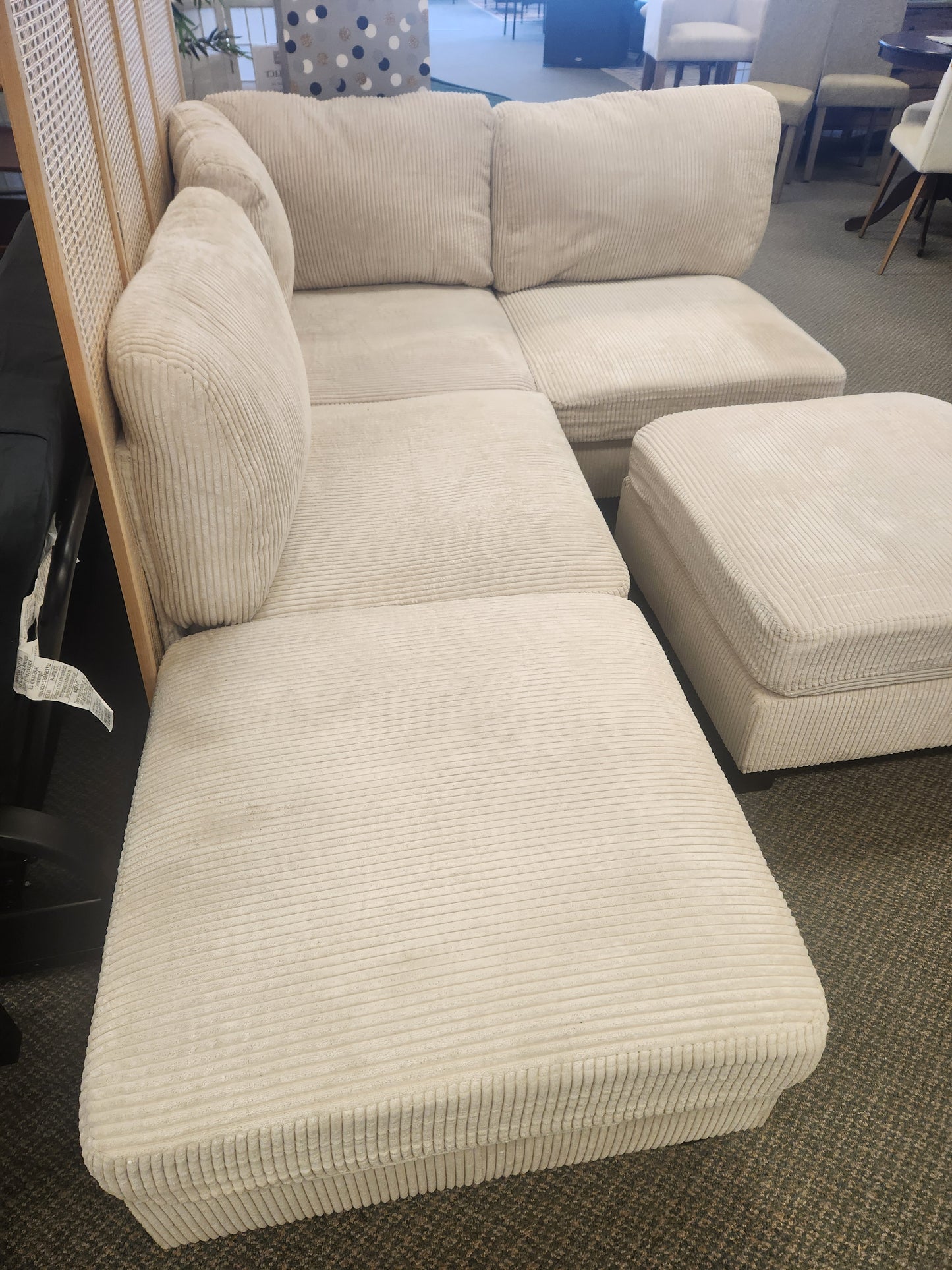 5 - Piece Corduroy Sectional - (Slightly Marked)
