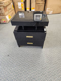 Nightstand, Modern Black Bedside Tables with 2 Storage Drawers (Scratch and Dent)