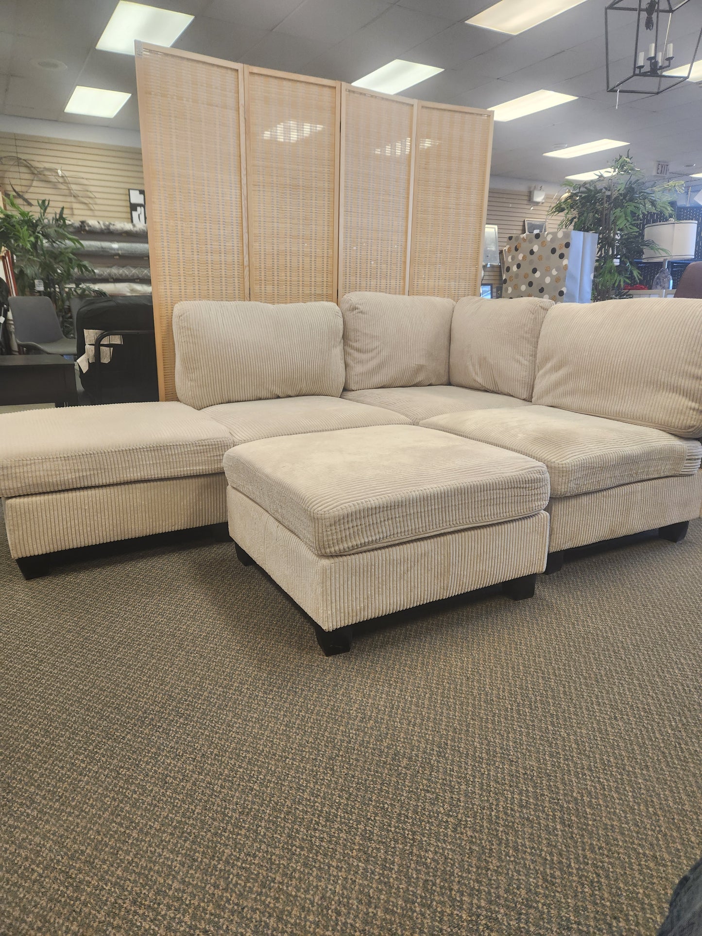 5 - Piece Corduroy Sectional - (Slightly Marked)