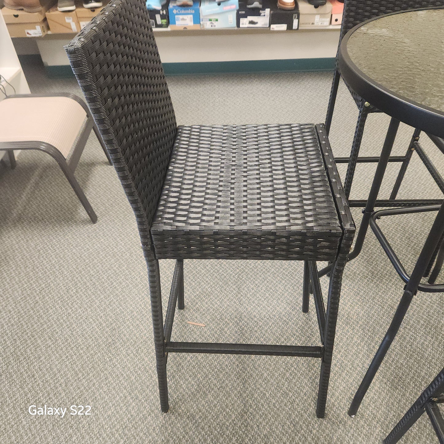 5 Pieces Outdoor Rattan Bistro Bar Stool Table Set