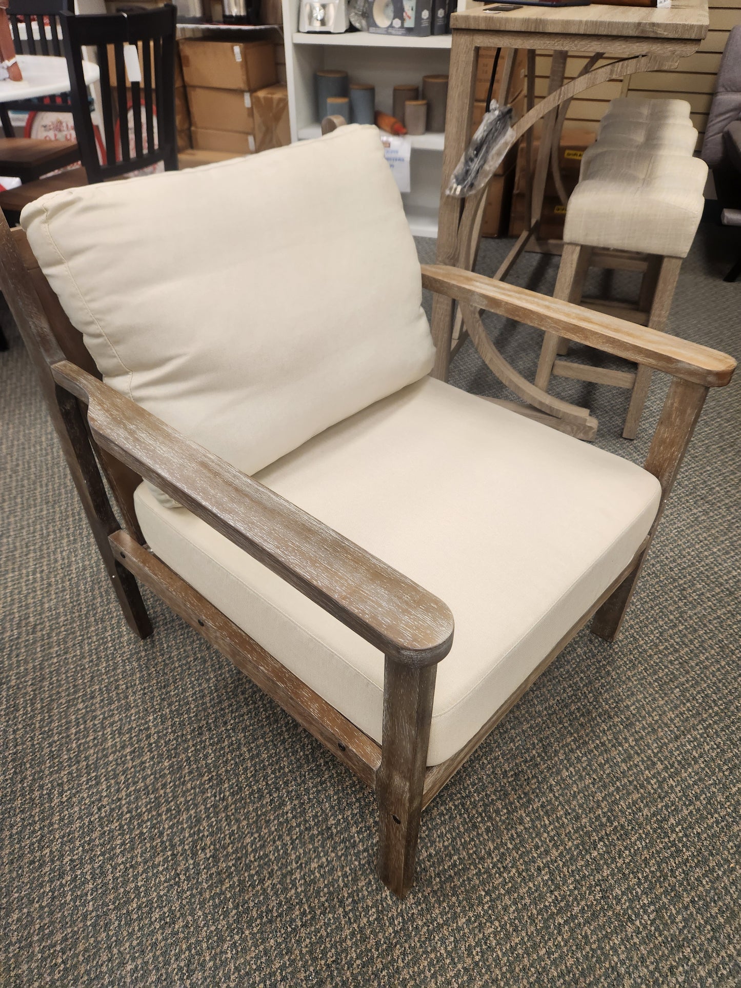 Wide Modern Accent Chair with Cushions