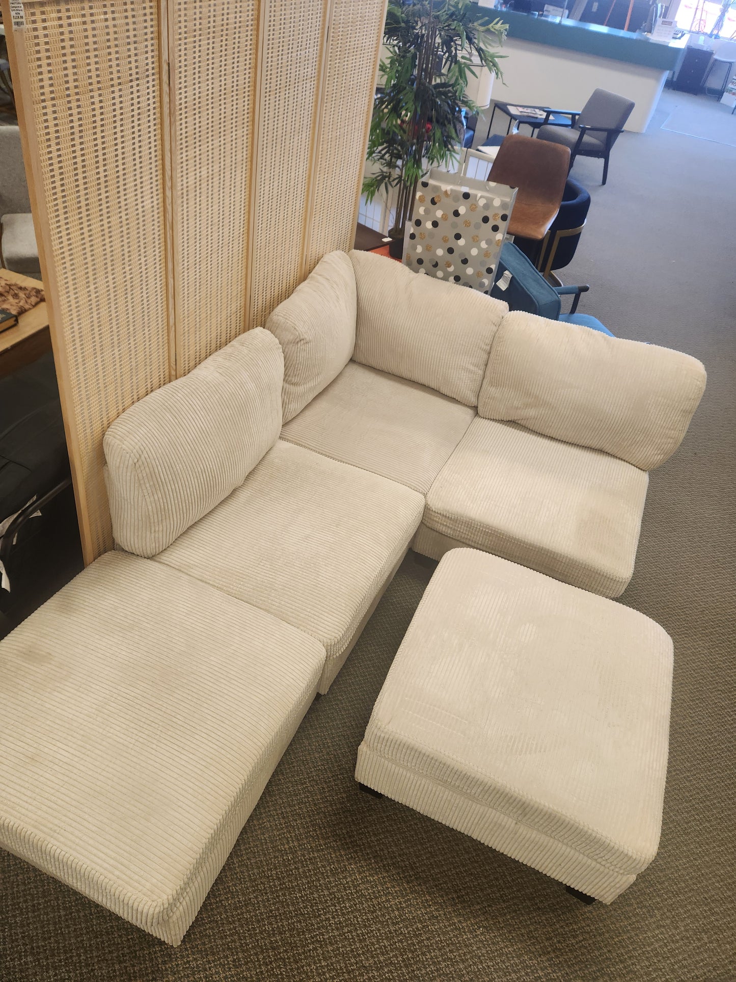 5 - Piece Corduroy Sectional - (Slightly Marked)
