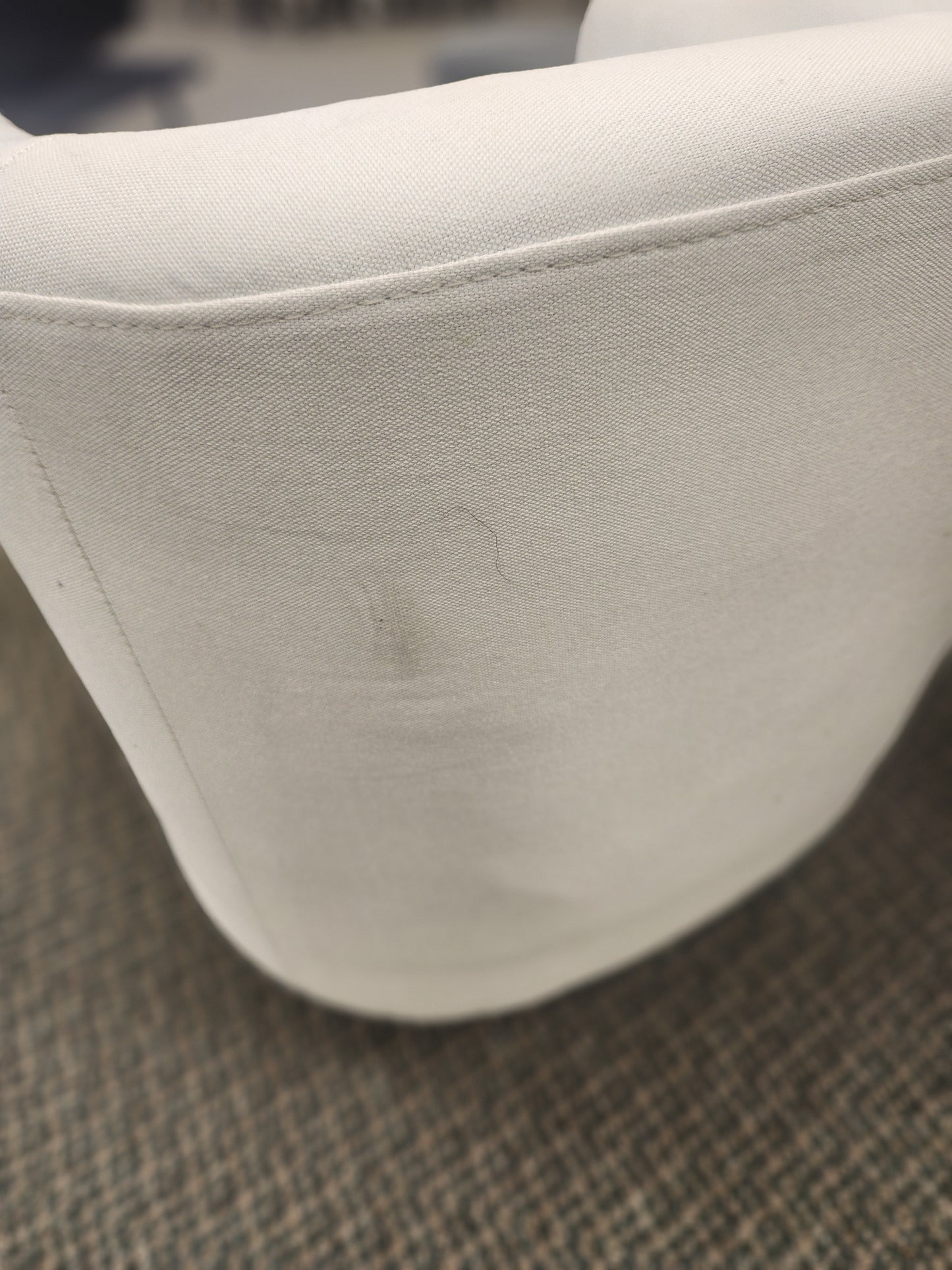 SPECIAL - Modern Club Swivel Accent Chair with Ottoman Footrest Curved Backrest (Cream White) [See Description]