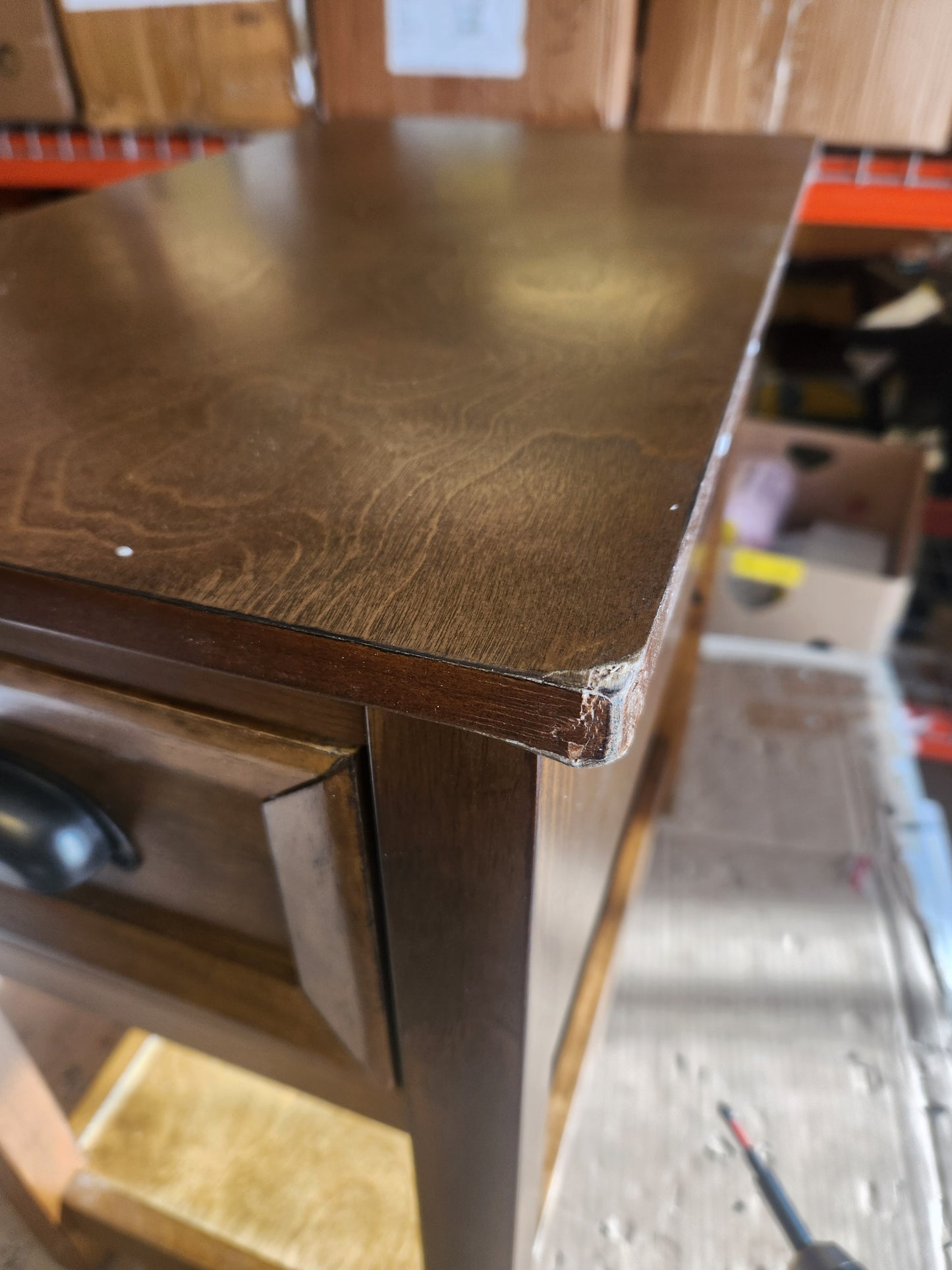 Contemporary Chair Side End Table Compact Table with Drawer Nightstand-Natural (Assembled) [See Description]