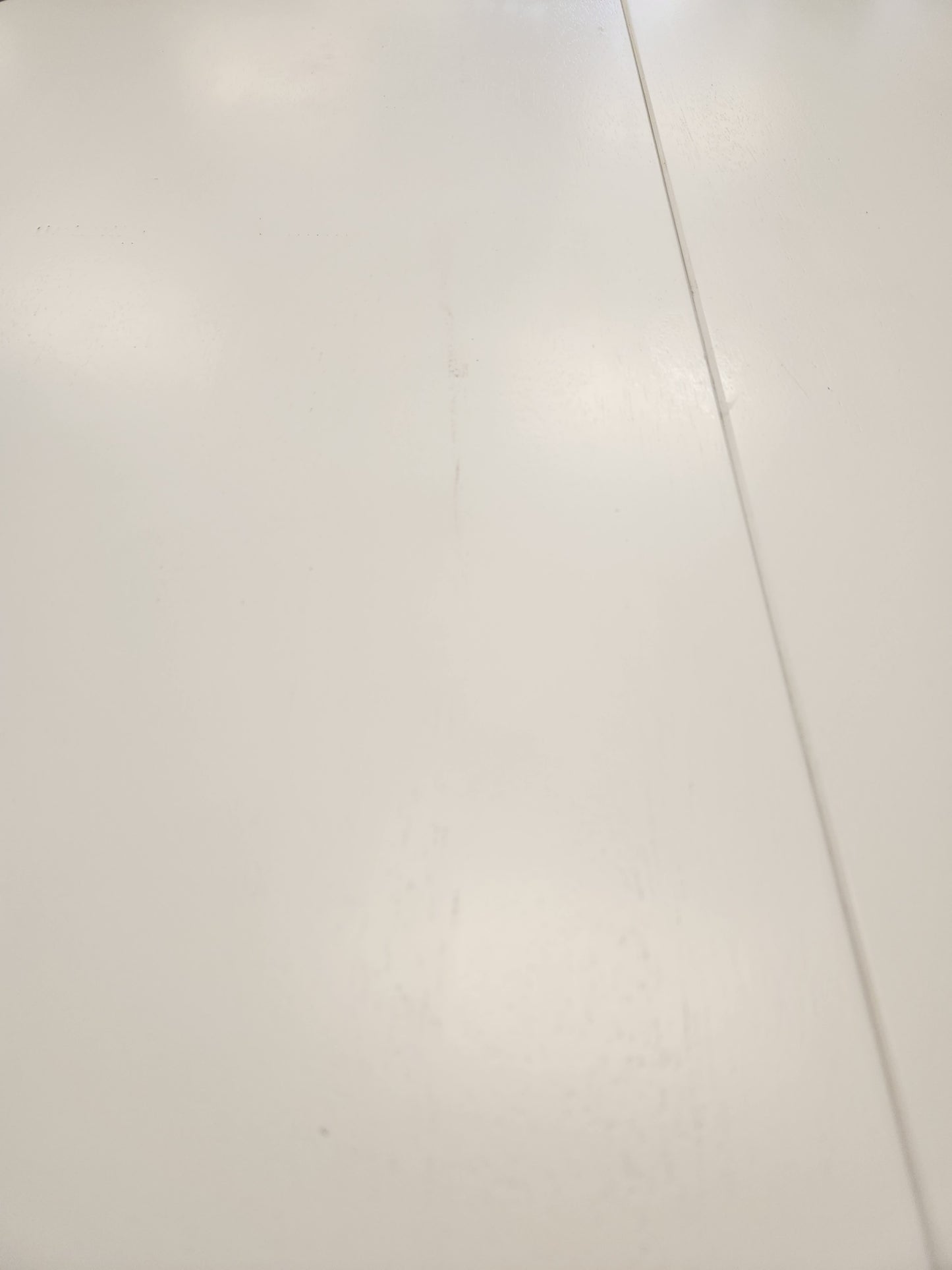 Wooden Dining Table with Round Tabletop and Curved Trestle Legs-White - Scratch and Dent, (Fully Assembled)