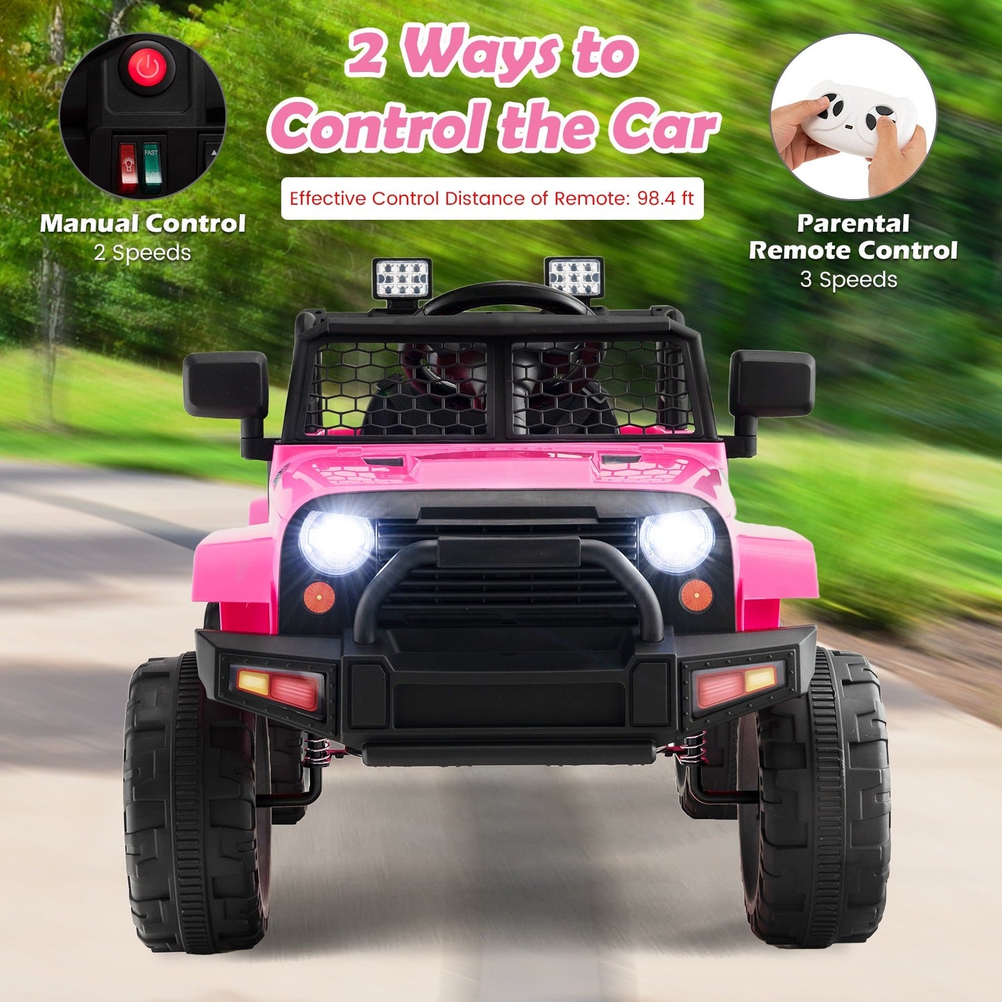 12V Kids Ride On Electric Vehicle w/ Remote w/ Light & Music