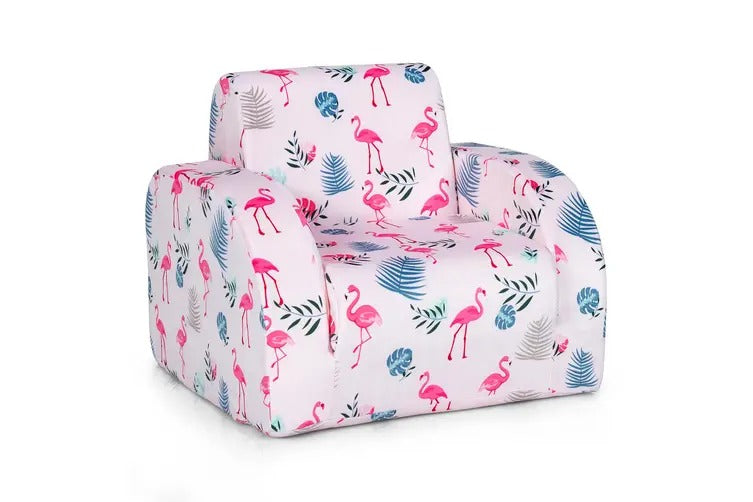 3-In-1 Convertible Kid Sofa Bed Flip-Out Chair Lounger For Toddler