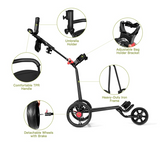 Foldable 3 Wheel Golf Pull Push Cart