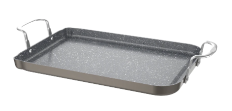 Curtis Stone Dura-Pan Non-Stick Double-Burner Griddle Pan - GREY