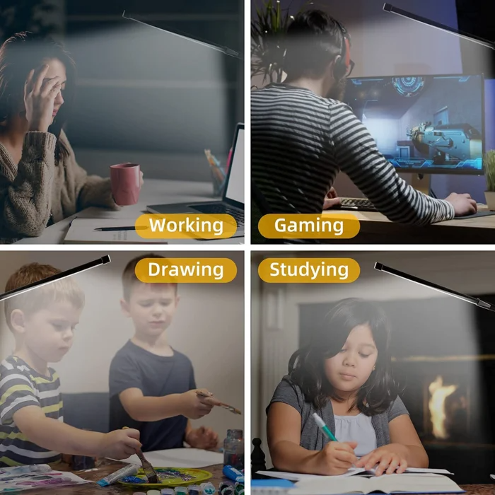 12 watt eye-caring reading light with usb input, clip on, black, no box