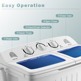 Portable Mini Compact Twin Tub Washing Machine Spin Dryer