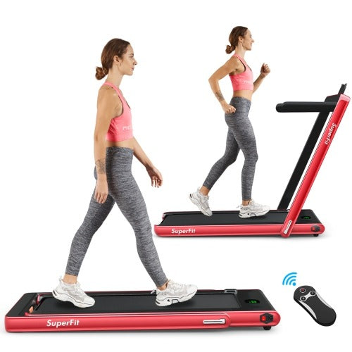 SuperFit 2.25HP 2-in-1 Folding Treadmill - RED