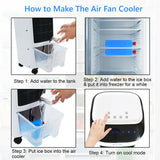 Evaporative Portable Air Cooler Fan Humidifier with Remote Control , Not A/c, SPECIAL, Final Sale