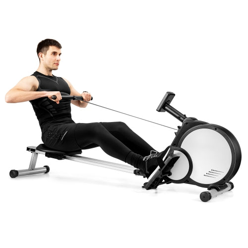 Magnetic Rowing Machine Foldable Exercise Rower w/LCD Monitor for Home Gym