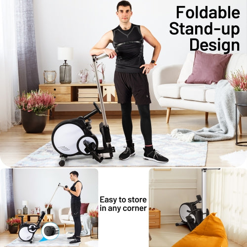 Magnetic Rowing Machine Foldable Exercise Rower w/LCD Monitor for Home Gym
