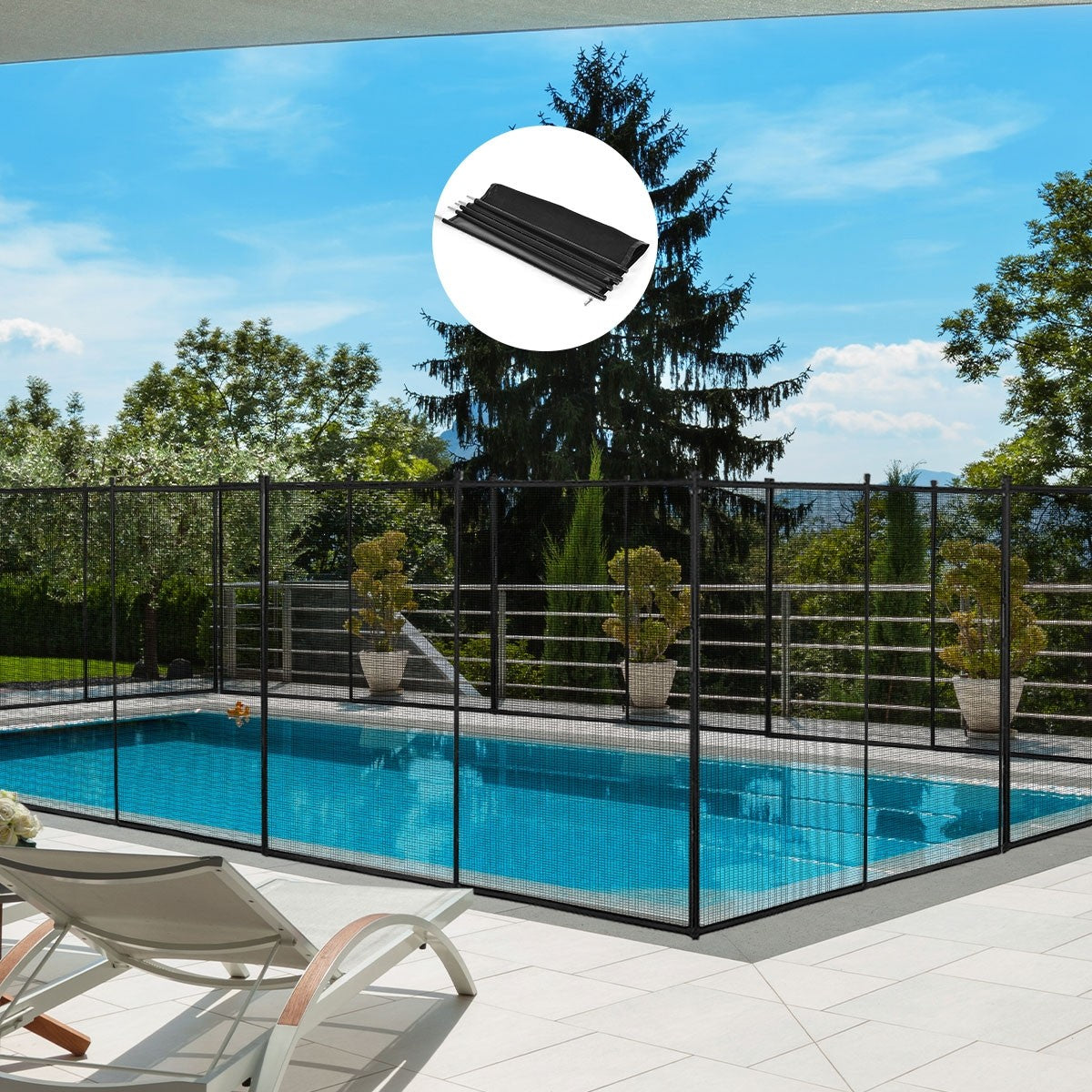 4 Feet x 12 Feet In-ground Swimming Pool Safety Fence, Customer Return Discount