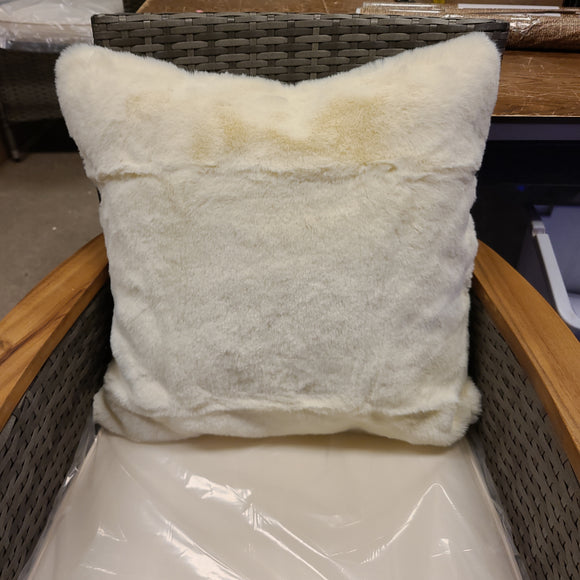 Fluffy Throw Pillow - WHITE/CREAM