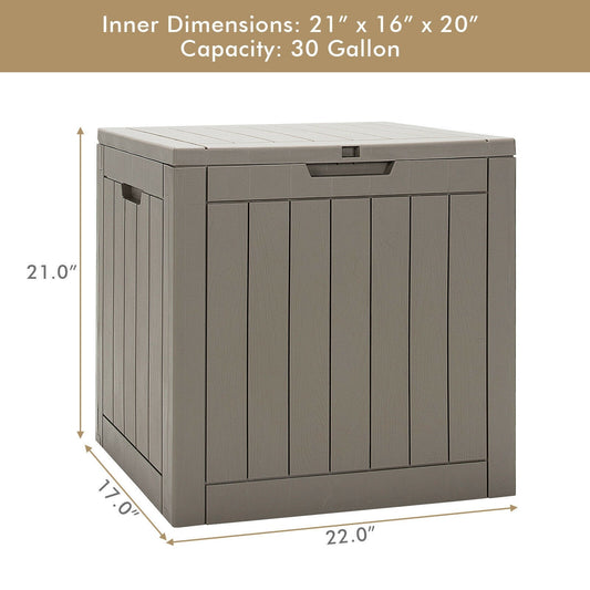 30 Gallon Deck Box Storage Seating Container, assembled, Black