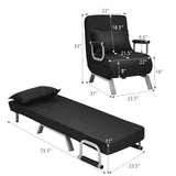 Convertible Folding Sofa Bed with 5 Position Recliner