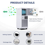 8000 BTU Portable Air Conditioner 3-in-1 Air Cooler w/Dehumidifier & Fan Mode - FP10110US-WH