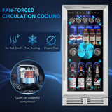 100 Can Built-in Freestanding Beverage Cooler Refrigerator with Adjustable Temperature and Shelf