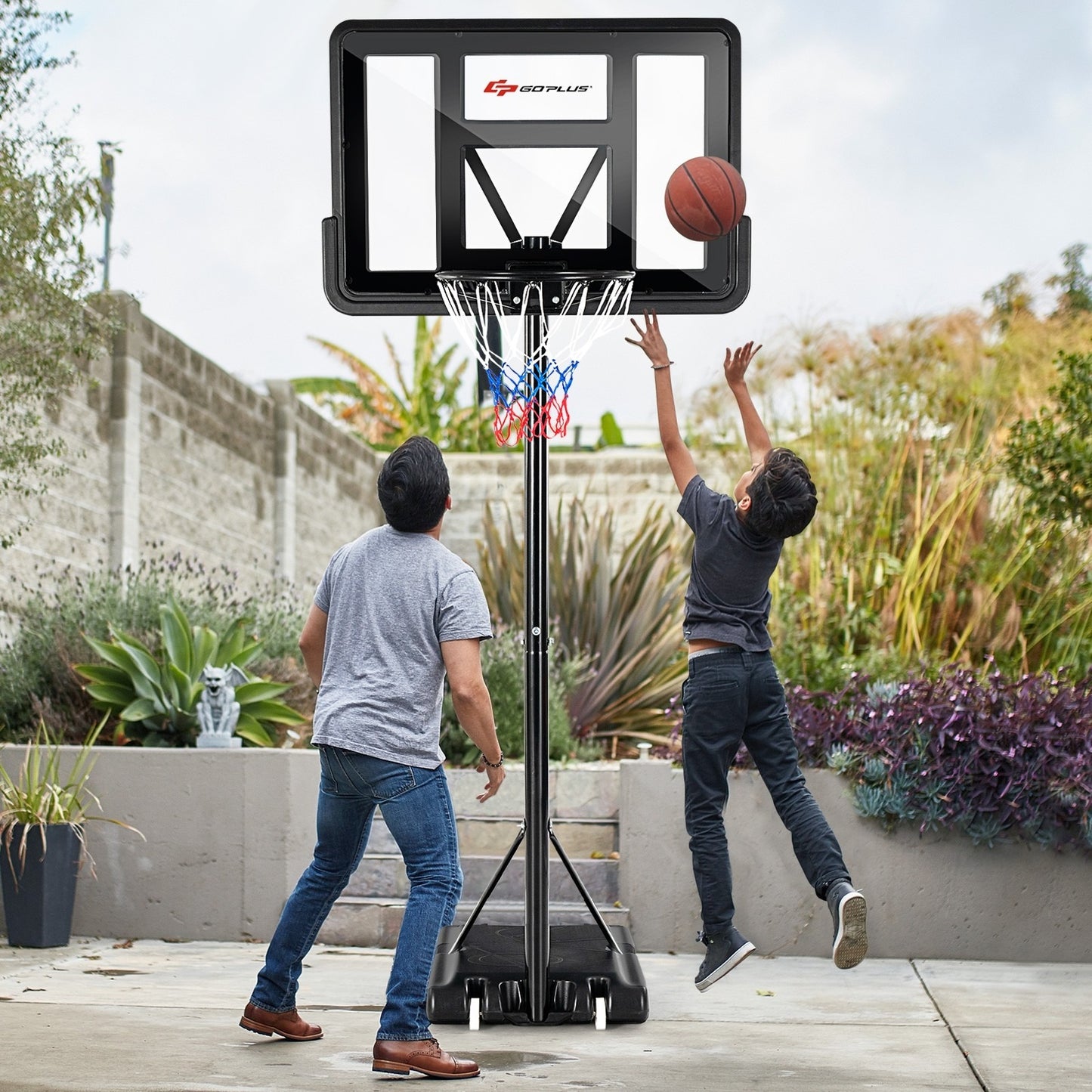 Adjustable Portable Basketball Hoop Stand with Shatterproof Backboard Wheels *UNASSEMBLED/IN BOX*