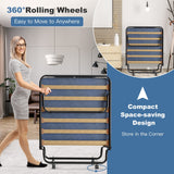 Portable Folding Bed with Foam Mattress and Sturdy Metal Frame