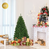 4 Feet Prelit, Clear or Multi option, Artificial Premium Hinged Christmas Tree