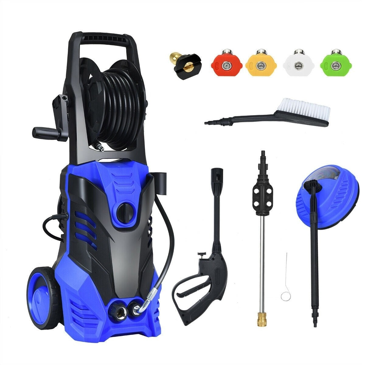 3000PSI Electric  High Power Washer, 4 nozzles, missing deck cleaner, brush, black nozzle, TESTED