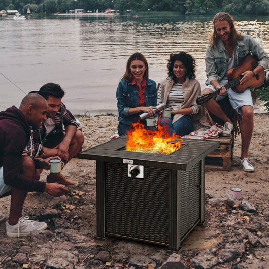 30 Inch 50000 BTU Square Propane Gas Fire Pit Table with Table Cover, 1 box unassembled
